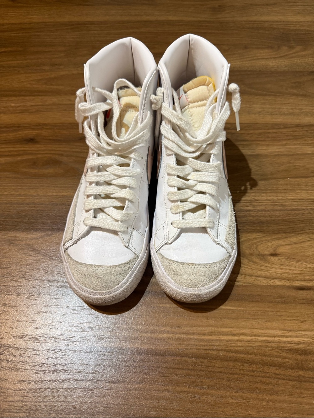Nike Women's White High-Top Sneakers with Cream Accents